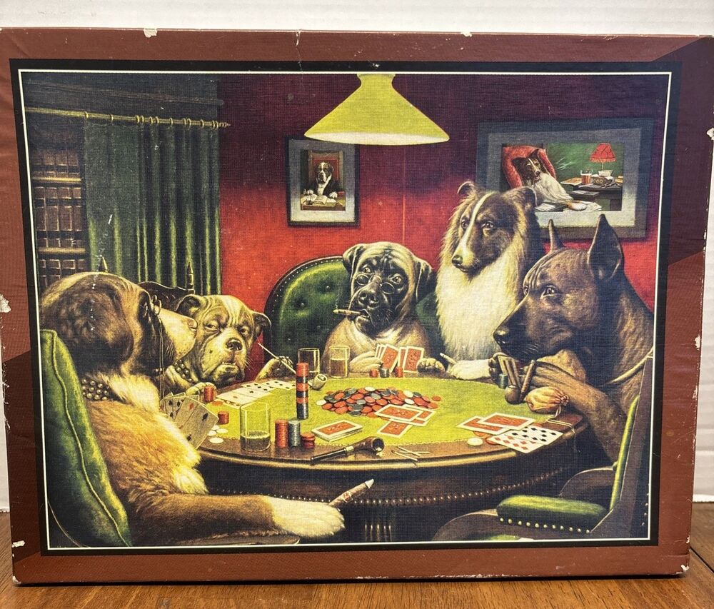 "Poker Dogs" by CM Coolidge -Bits & Pieces 550 Piece Jigsaw Puzzle - Complete